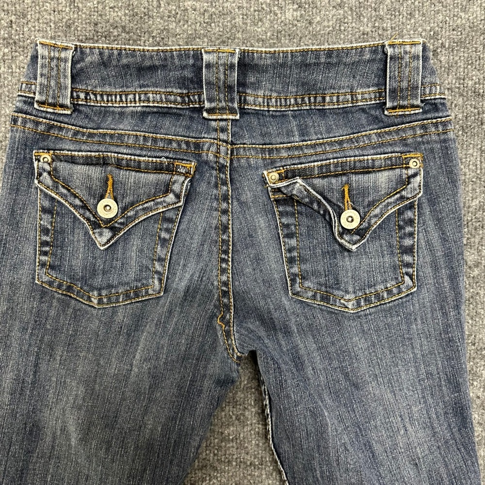 Younique Capri Jeans Womens Size 5 Blue Denim Low Rise Cropped Flap Pocket - Picture 2 of 8